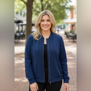 NEW Kim & Co, Bomber Jacket French Navy, Plus Size XXXL